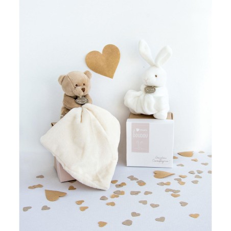 Ours boite fleur - nature - taille 10 cm - Doudou Et Compagnie