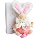 Boite a Musique Peluche musicale lapin de sucre Rose - 20 cm - Doudou Et Compagnie