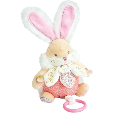 Lapin De Sucre rose Boite a musique - Doudou Et Compagnie