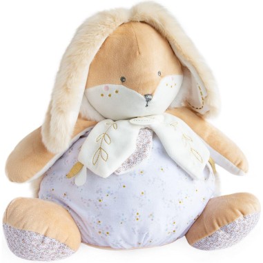 Peluche range pyjama lapin de sucre Blanc Beige - 38 cm - Doudou Et Compagnie