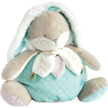 Peluche range pyjama lapin de sucre Vert - 38 cm - Doudou Et Compagnie