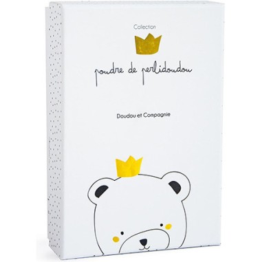 Ours petit roi - doudou avec attache-sucette - taille 15 cm - Doudou Et Compagnie
