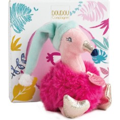 Mini peluche boule Flamant Rose - Minizoo - 15 cm - Doudou Et Compagnie