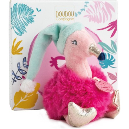 Mini peluche boule Flamant Rose - Minizoo - Doudou Et Compagnie