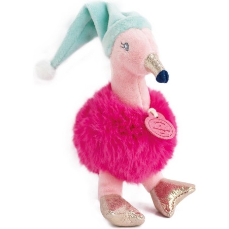 Mini peluche boule Flamant Rose - Minizoo - Doudou Et Compagnie