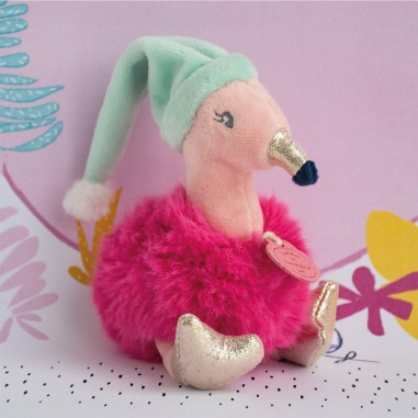 Mini peluche boule Flamant Rose - Minizoo - Doudou Et Compagnie