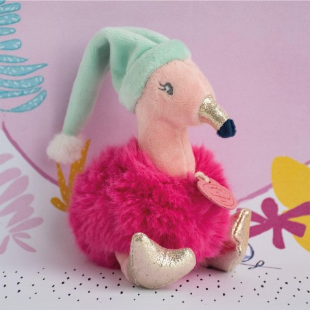 Mini peluche boule Flamant Rose - Minizoo - Doudou Et Compagnie