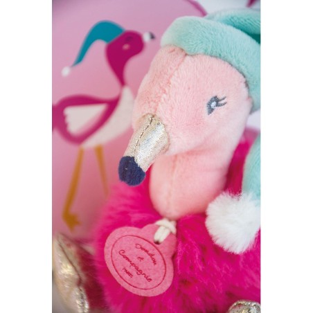 Mini peluche boule Flamant Rose - Minizoo - Doudou Et Compagnie