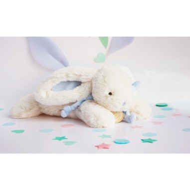 Lapin Bonbon bleu 30 cm - Doudou Et Compagnie