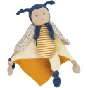 Doudou carré plat abeille Pollen en coton Bio Multicouleur - 25 cm - Doudou Et Compagnie