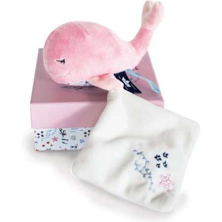Baleine doudou bebe rose - Doudou Et Compagnie