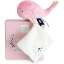 Baleine doudou bebe rose - 15 cm - Doudou Et Compagnie