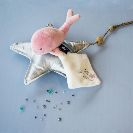 Baleine doudou bebe rose - Doudou Et Compagnie