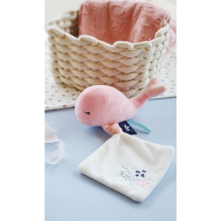 Baleine doudou bebe rose - Doudou Et Compagnie