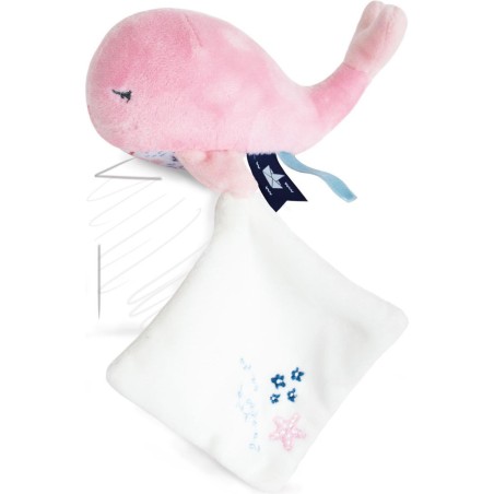 Baleine doudou bebe rose - Doudou Et Compagnie