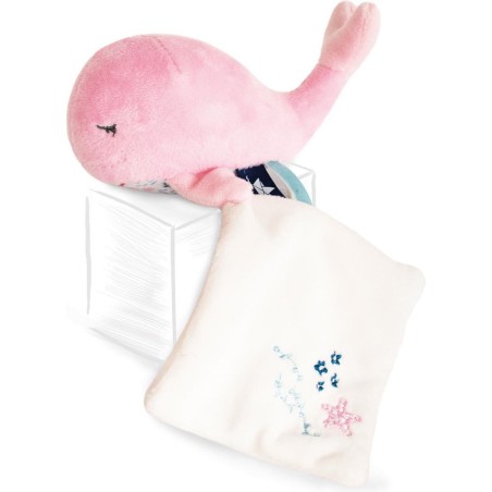 Baleine doudou bebe rose - Doudou Et Compagnie