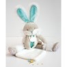 Coffret peluche lapin de sucre- lapin mouchoir vert - 31 cm - Doudou Et Compagnie