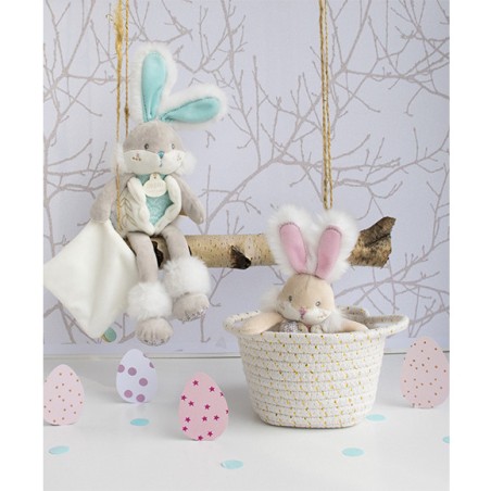 Lapin De Sucre amande Pantin avec doudou - Doudou Et Compagnie