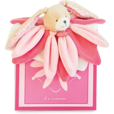 Coffret Doudou lapin pétales Collector rose - 28 cm - Doudou Et Compagnie