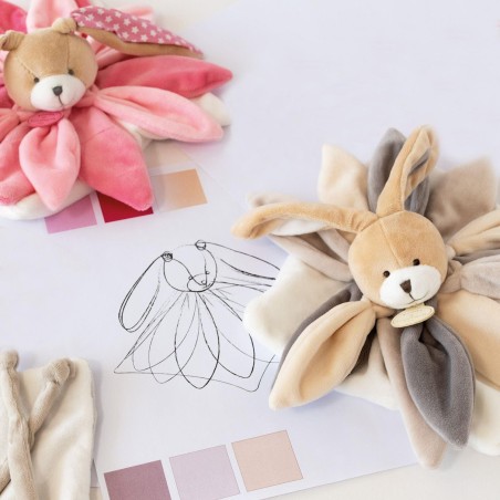 Collector - doudou - lapin rose - taille 28 cm - Doudou Et Compagnie