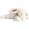 Peluche Lapin Bonbon Taupe Blanc - 30 cm - Doudou Et Compagnie