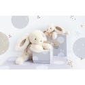 Peluche Lapin Bonbon Taupe Blanc - 30 cm - Doudou Et Compagnie