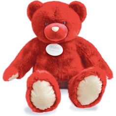 Gros Ours en peluche Rouge baiser 120 cm - Doudou Et Compagnie