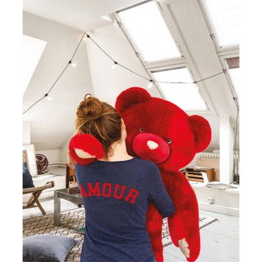 Gros Ours en peluche Rouge baiser - Doudou Et Compagnie