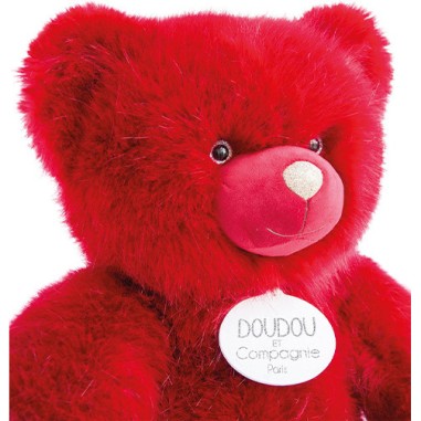 Gros Ours en peluche Rouge baiser - Doudou Et Compagnie