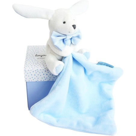Doudou mouchoir lapin bleu - Doudou Et Compagnie