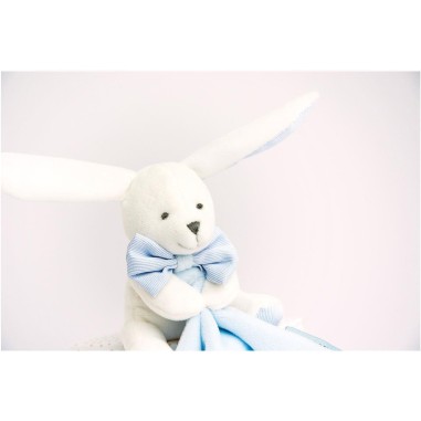 Doudou mouchoir lapin bleu - Doudou Et Compagnie
