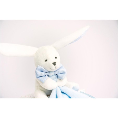 Doudou mouchoir lapin bleu - Doudou Et Compagnie