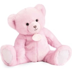 Ours en peluche rose sorbet - 37 cm - Doudou Et Compagnie