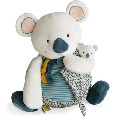 Peluche range pyjama Yoca le koala Blanc - 40 cm - Doudou Et Compagnie