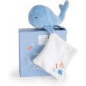 Baleine doudou bebe bleue - 15 cm - Doudou Et Compagnie