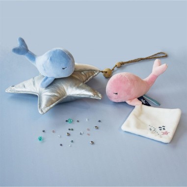 Baleine doudou bebe bleue - Doudou Et Compagnie