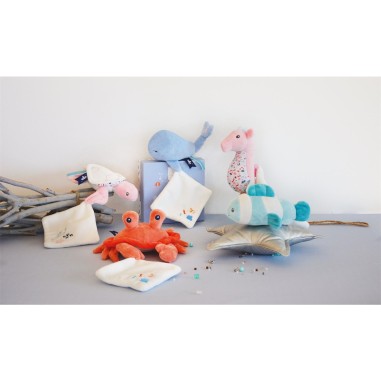 Baleine doudou bebe bleue - Doudou Et Compagnie
