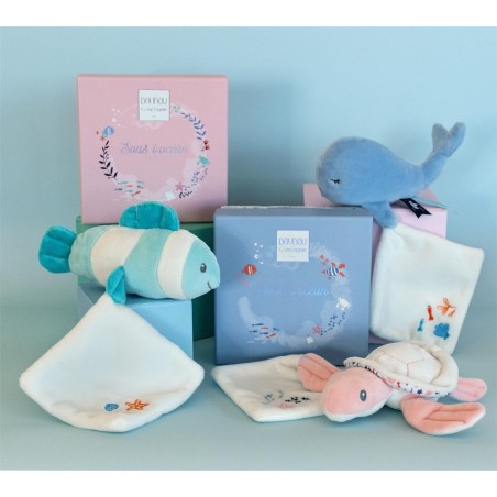Baleine doudou bebe bleue - Doudou Et Compagnie