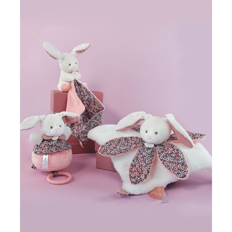 Boh'Aime Peluche musicale Lapin Rose - Doudou et Compagnie