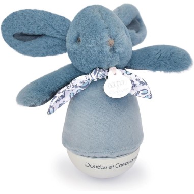 Lapin Doudou - Veilleuse musicale Culbuto - Bleu - Doudou et Compagnie