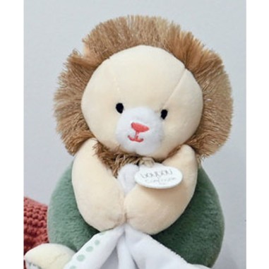 Peluche Lion beige doudou mouchoir 15 cm - Doudou et Compagnie