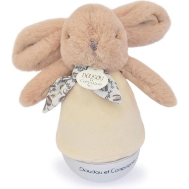 Lapin Doudou - Veilleuse musicale Culbuto - Beige - Doudou et Compagnie