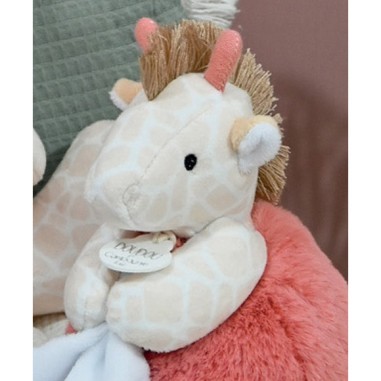 Peluche Girafe avec doudou mouchoir 15 cm - Doudou et Compagnie
