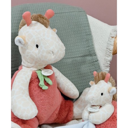 Peluche Girafe avec doudou mouchoir 15 cm - Doudou et Compagnie