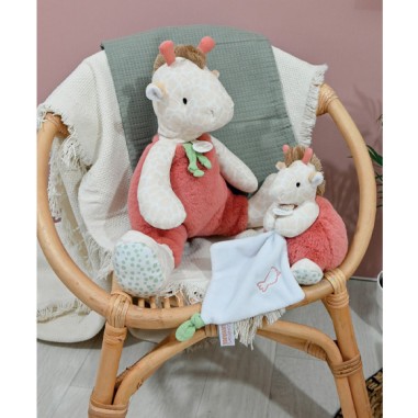 Peluche Girafe beige et orange 30 cm - Doudou et Compagnie