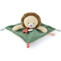 Doudou plat lion beige et vert - 25 cm - Doudou et Compagnie