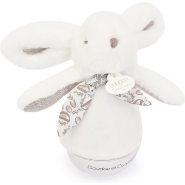 Lapin Doudou - Veilleuse musicale Culbuto - Blanc - Doudou et Compagnie