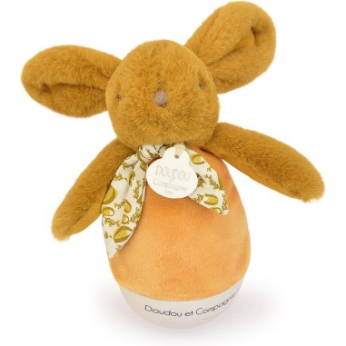 Lapin Doudou - Veilleuse musicale Culbuto - Jaune moutarde - Doudou et Compagnie