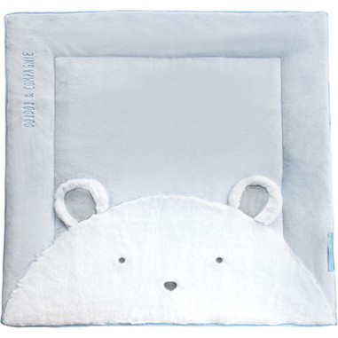 Tapis de Parc Ours bleu - 100 x 100 cm - Doudou Et Compagnie