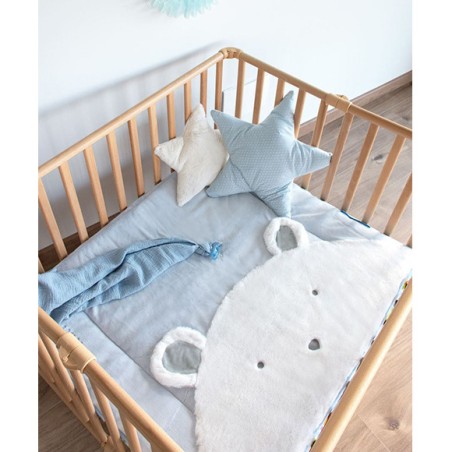 Tapidou ours bleu - taille 100x100 cm - Doudou Et Compagnie